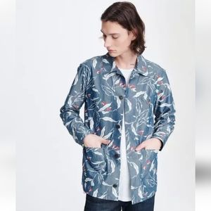 RAG & BONE INDIGO FLORAL MACE SHIRT JACKET